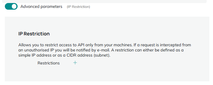 Restricting the IP address