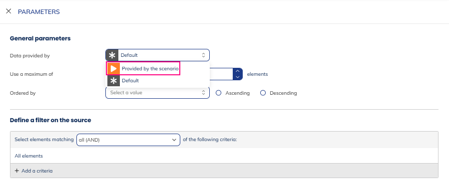 Provided by the scenario