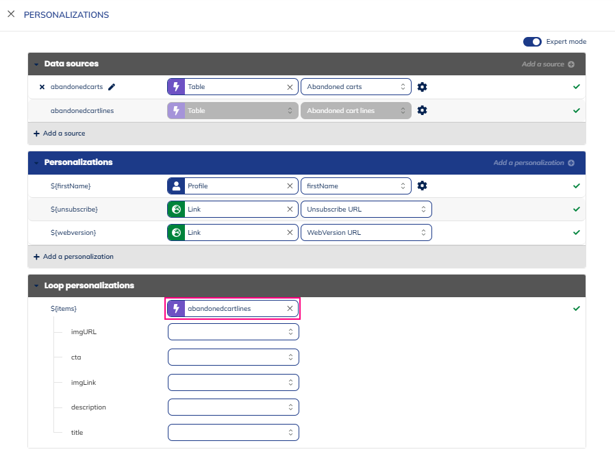 Loop personalization