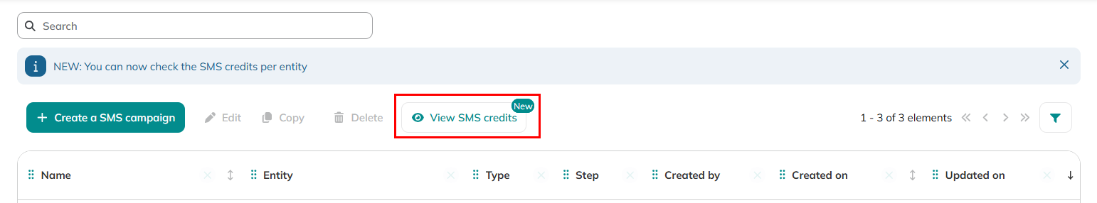 View SMS Credits
