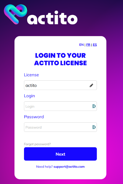 Logging in