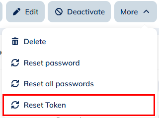 Reset your token