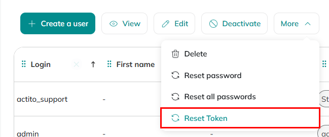 Reset your token