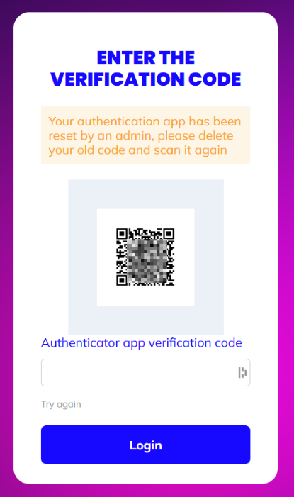 Reset token