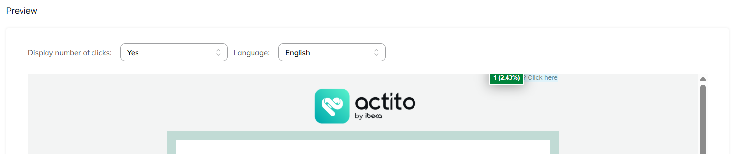 preview of message with clicking areas