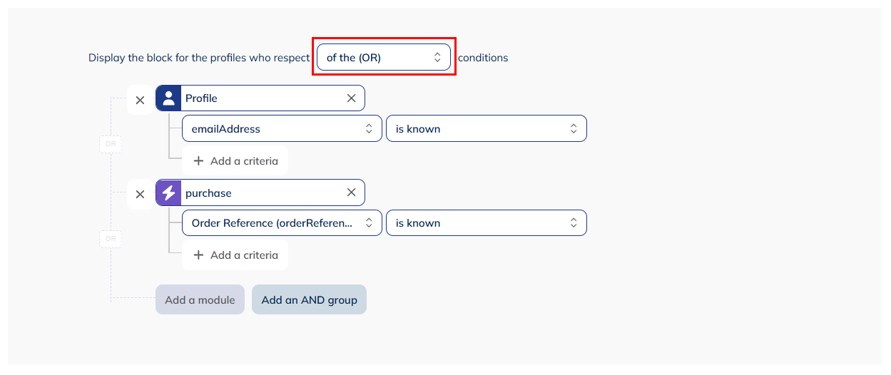 Operator between the modules