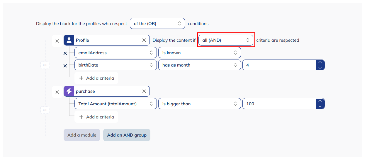 Operator between the modules