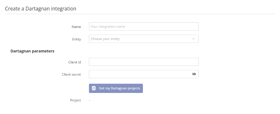 Create a dartagnan integration