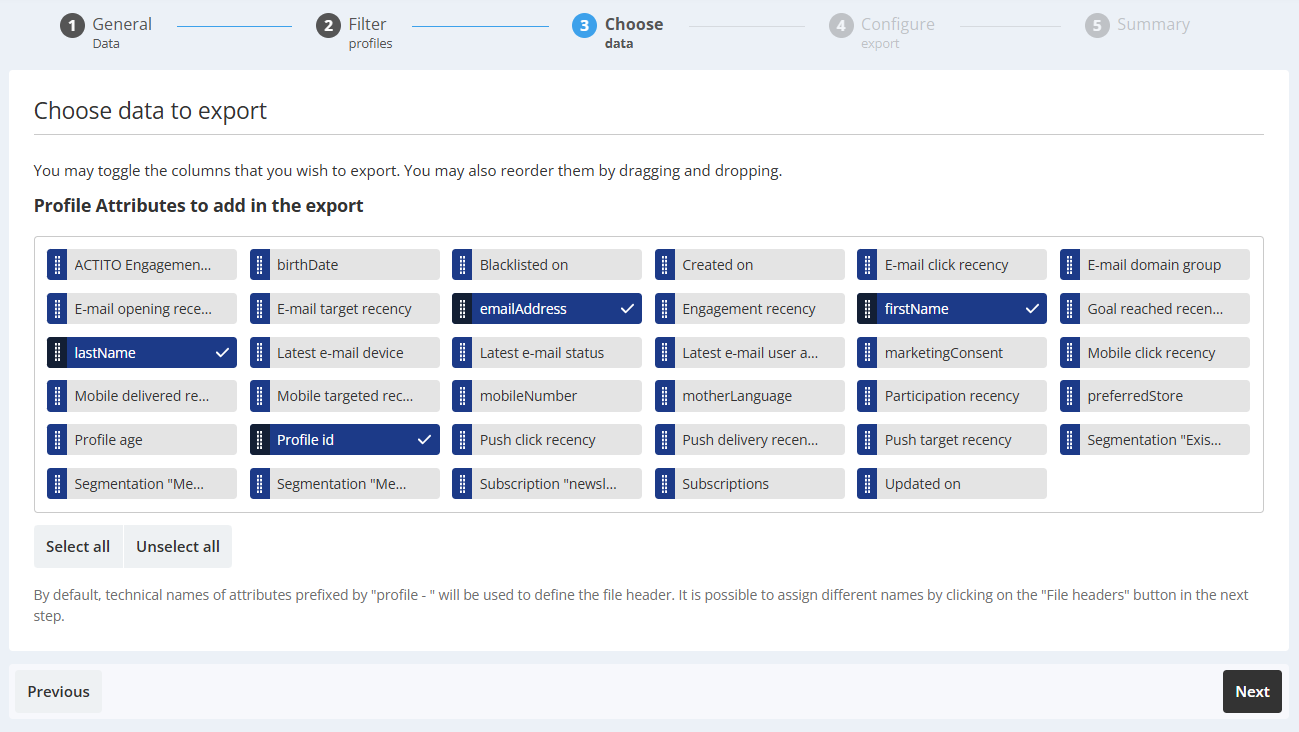 Step 3: Choose data