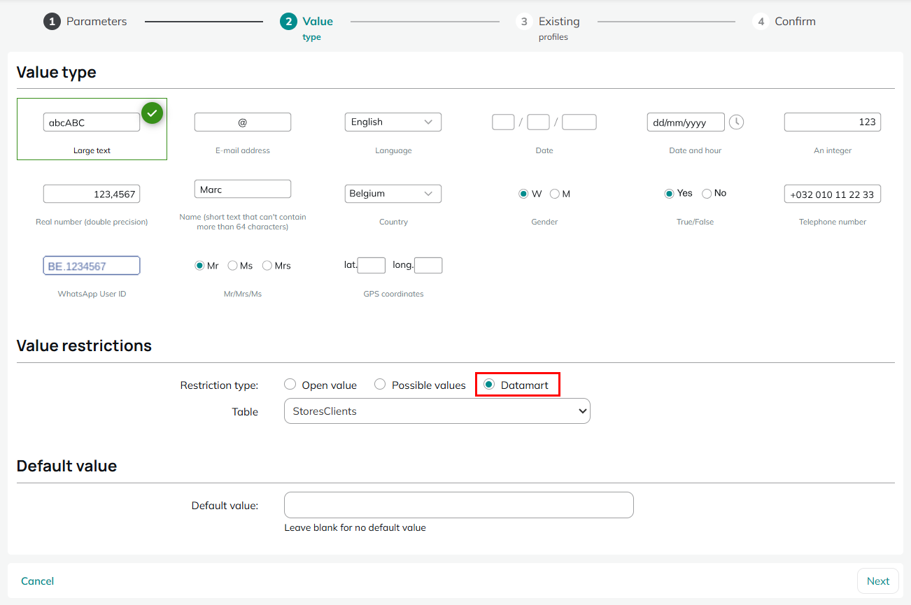 Linking a Repository table to a profile table
