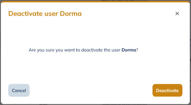 Deactivate the account