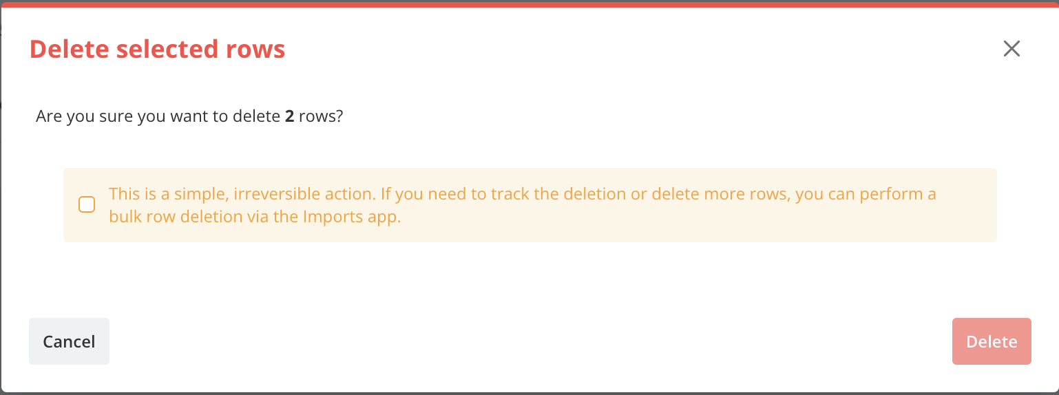 Deletion validation