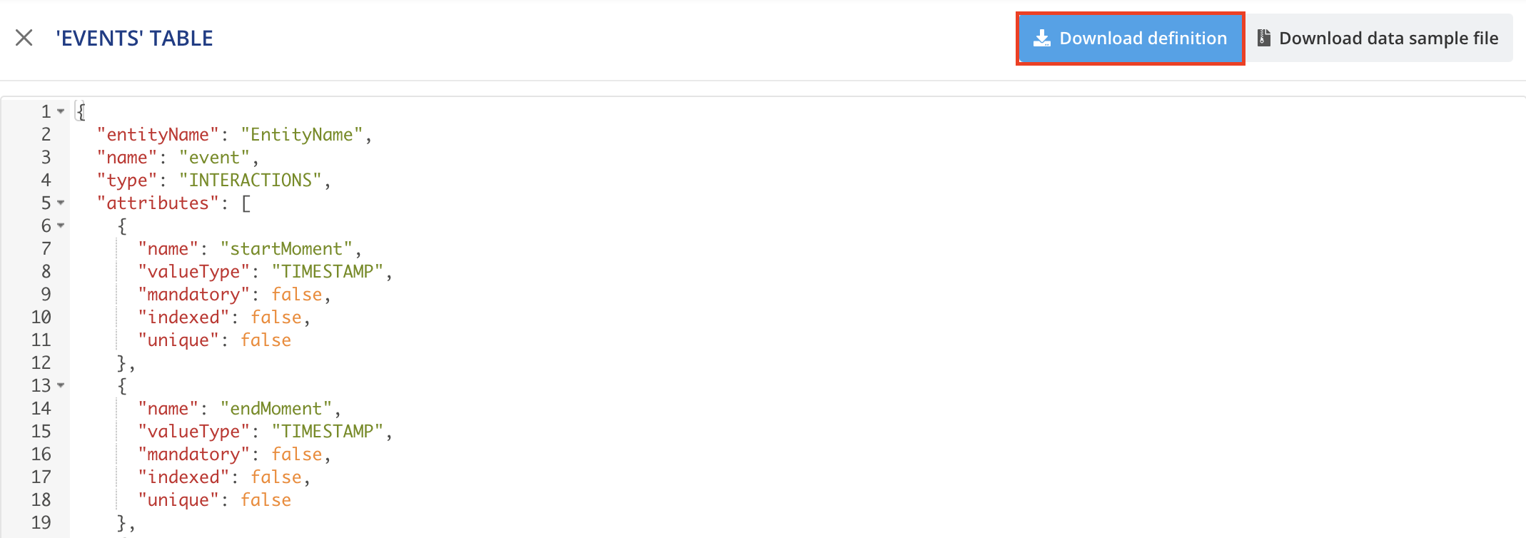 Download the JSON
