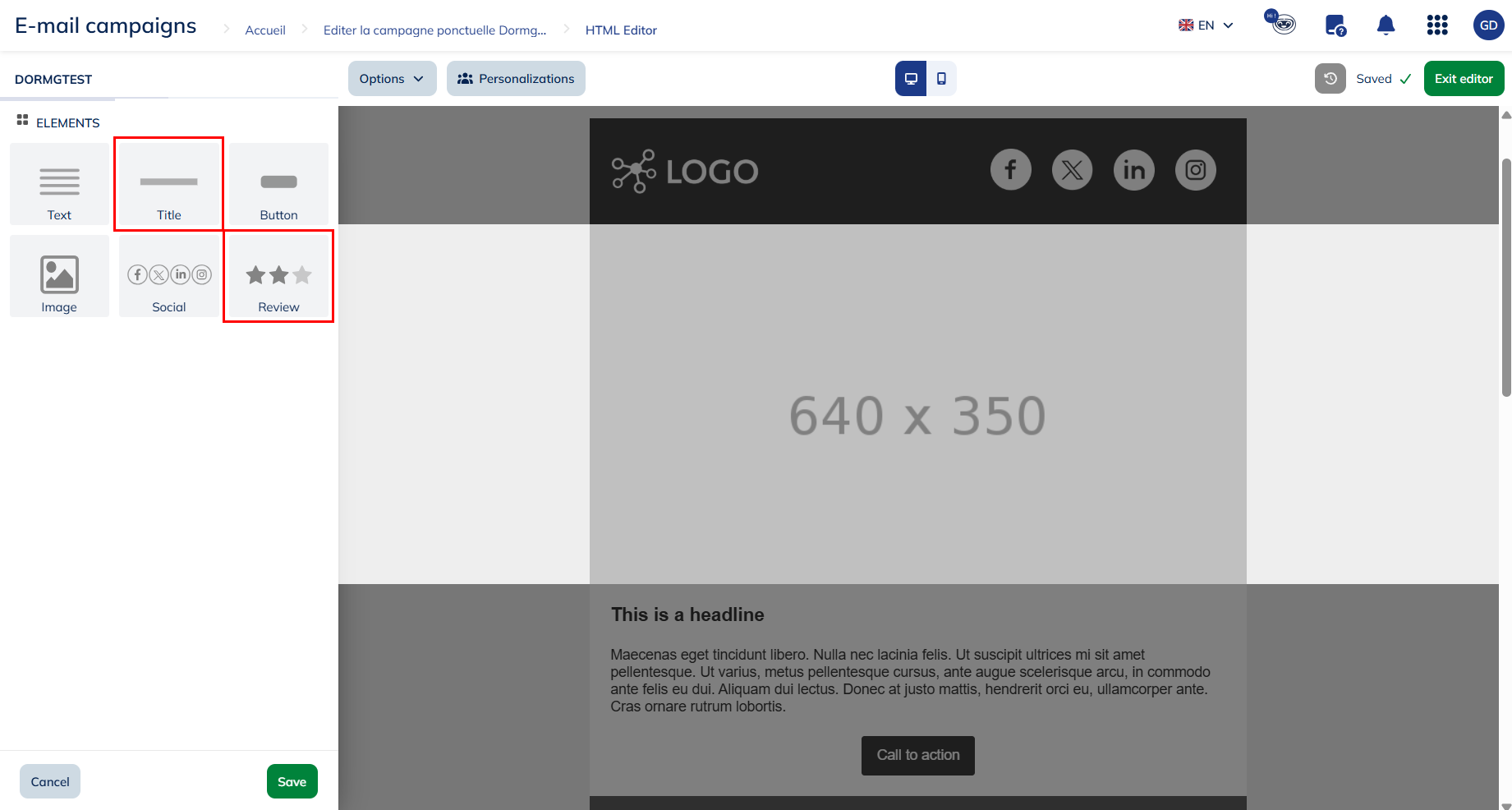 Review & Title elements