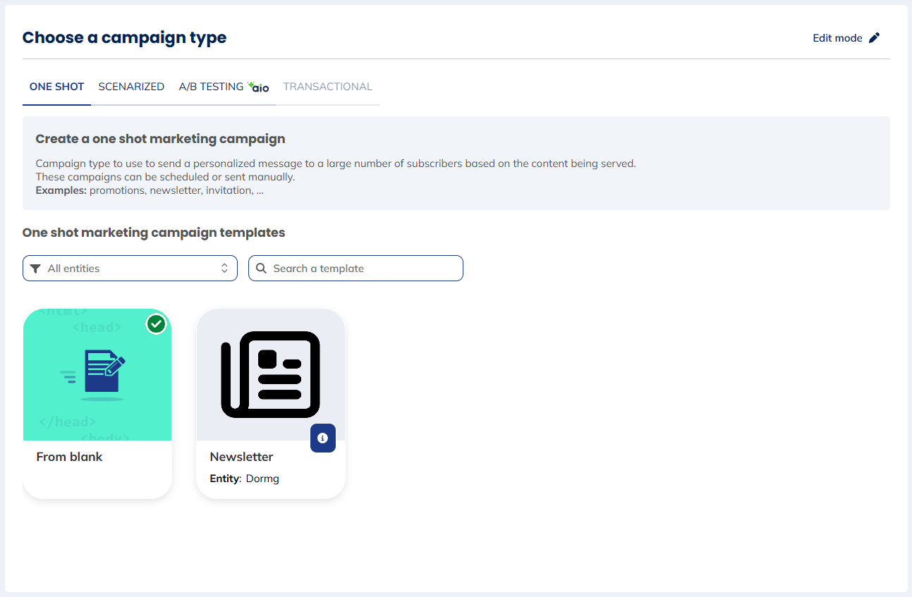 choose the type of campaign