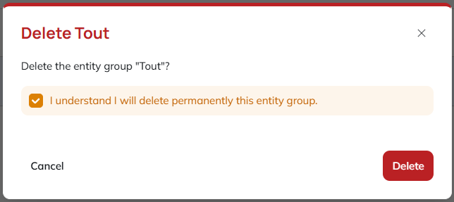 validate the deletion