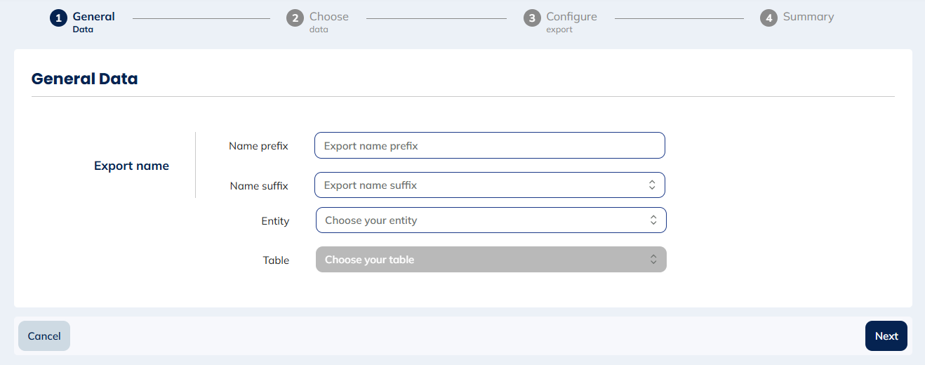 Step 1: General data