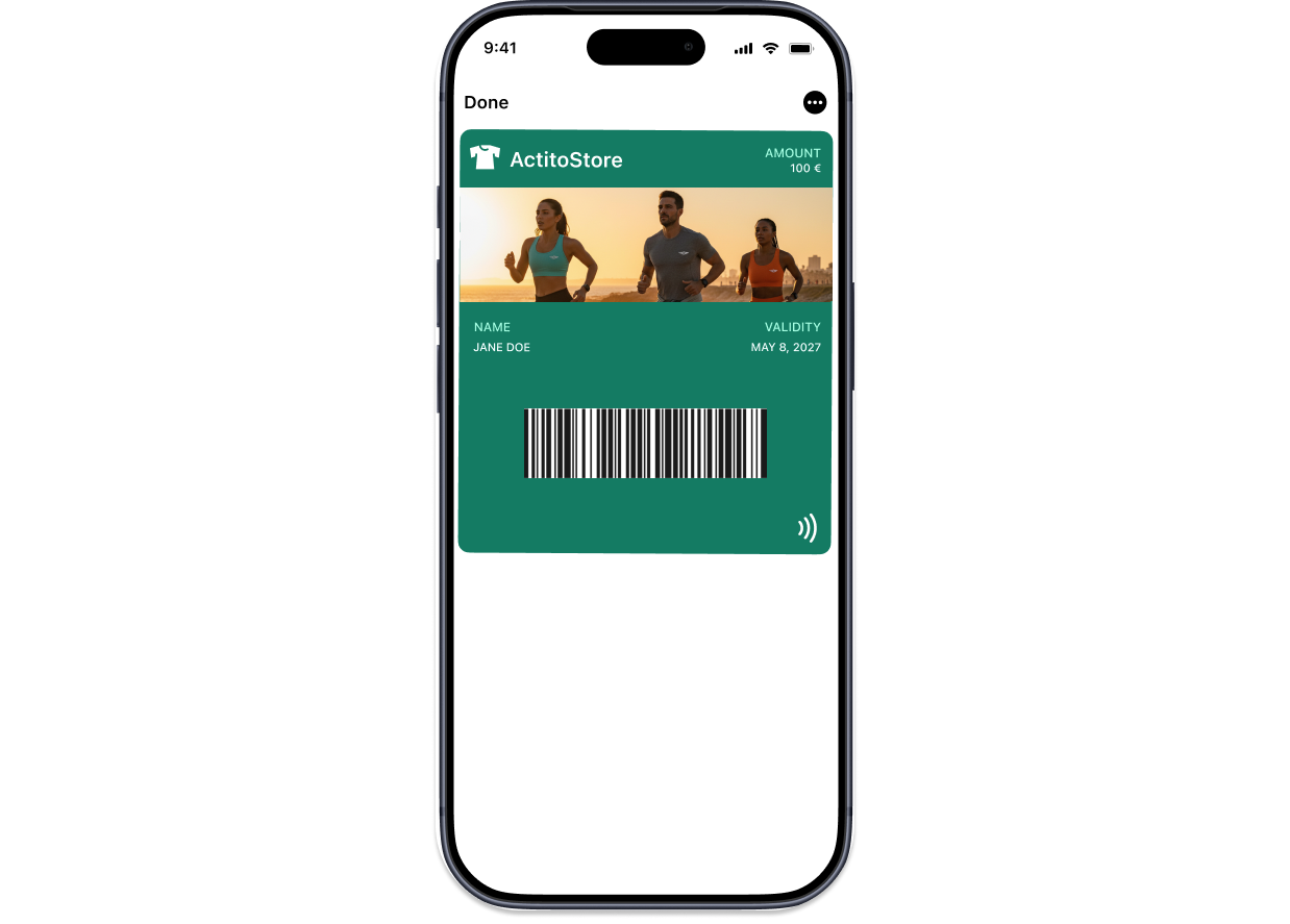 Gift card pass example