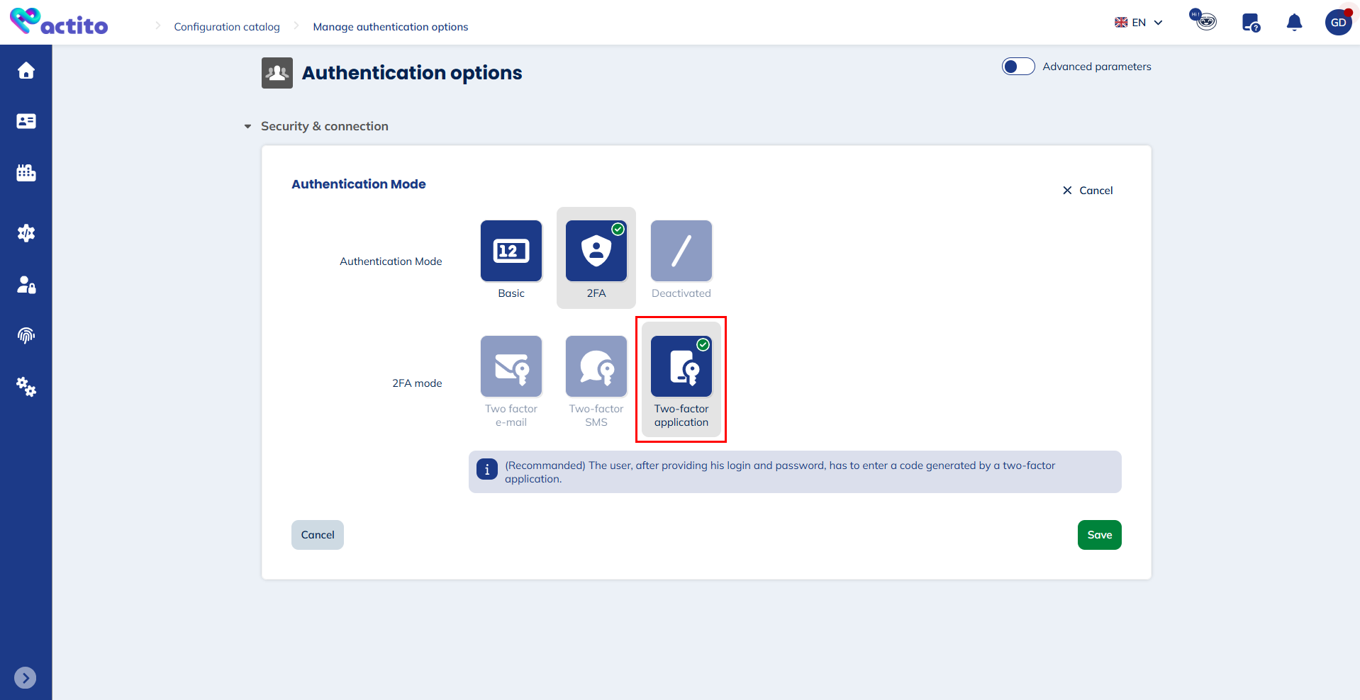 Two-factor application