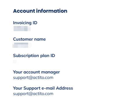 Your account information