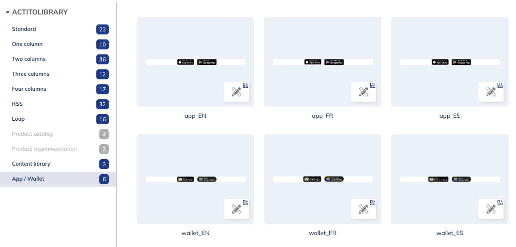 Wallet module in the block library