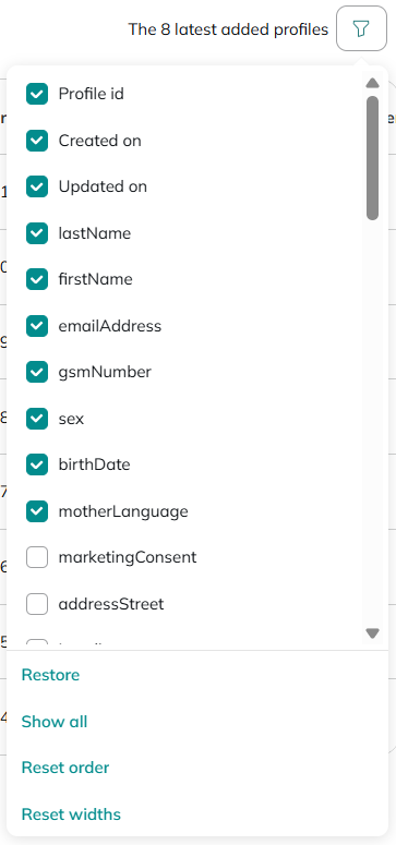 Searching for a profile