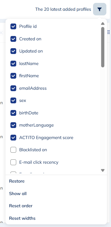 Searching for a profile