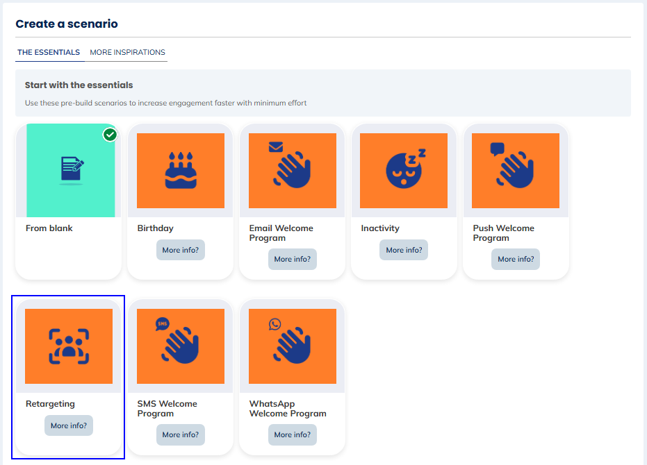 Retargeting template