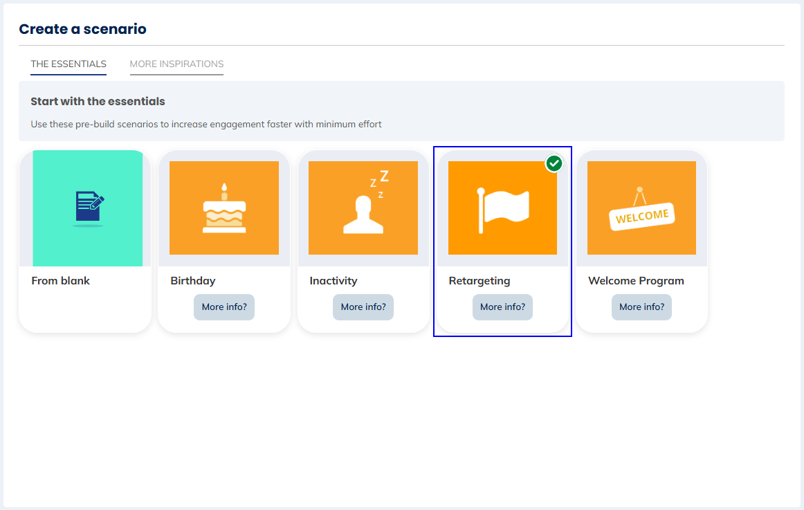 Retargeting template