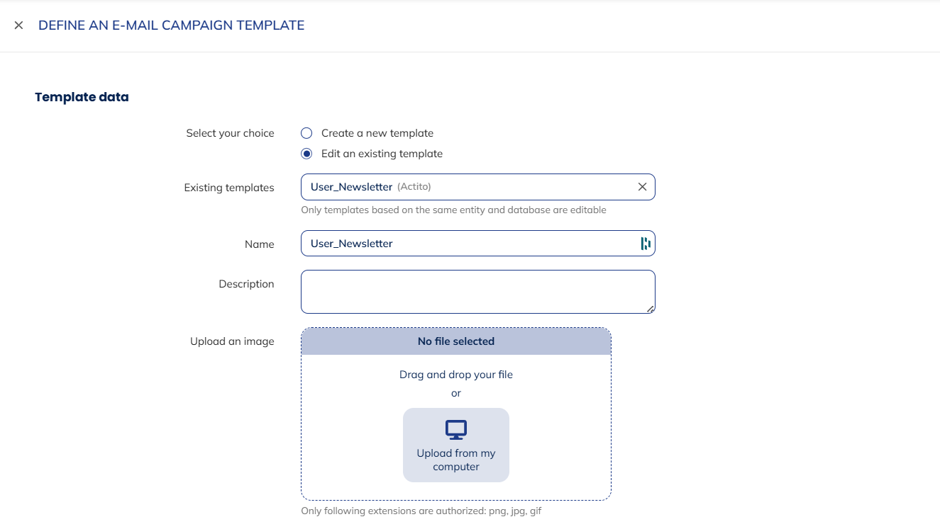 Edit an existing template