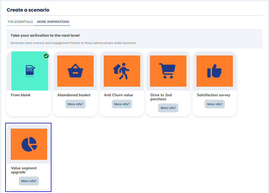 Value segment upgrade template