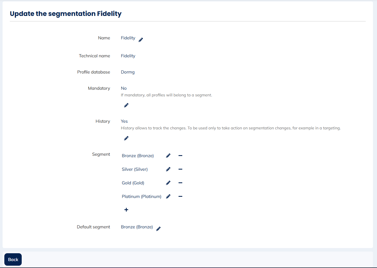 Update the segmentation
