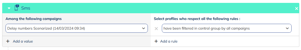 Control group targeting