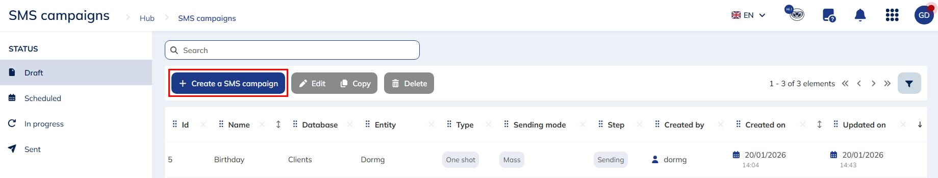 Create an SMS campaign
