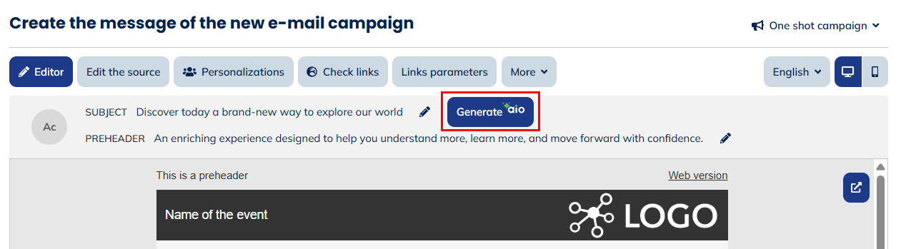 AI generated Subjects proposals