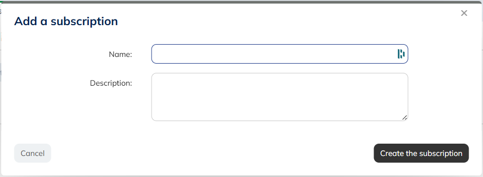 Create the subscription