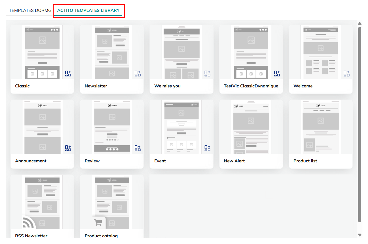 Actito dynamic templates library