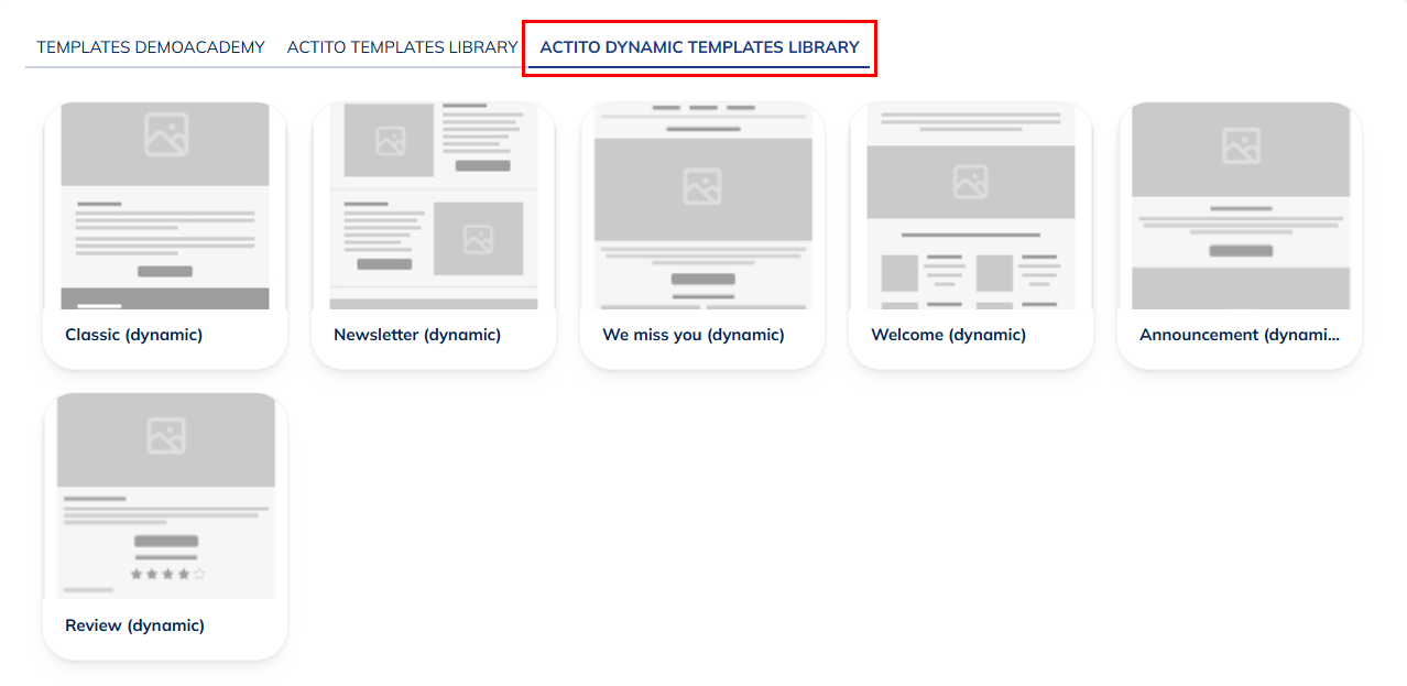 Actito dynamic templates library