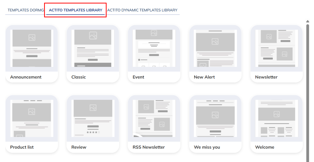 Actito templates library