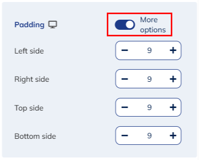 Padding - More options