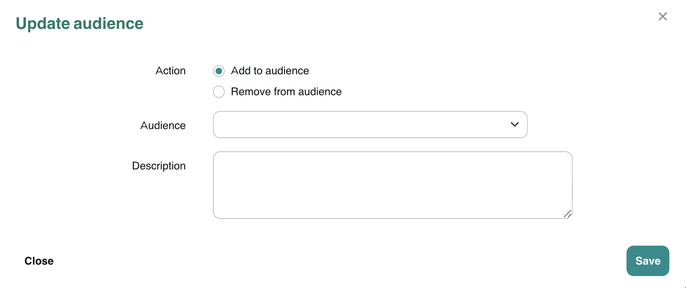 Menu of the Audiences block