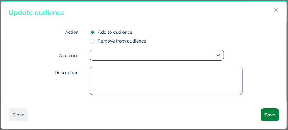 Menu of the Audiences block