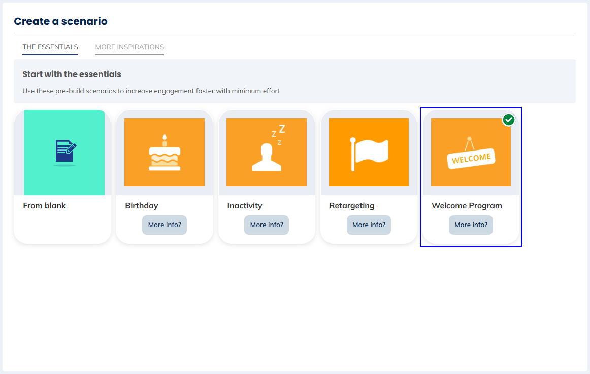 Welcome program template
