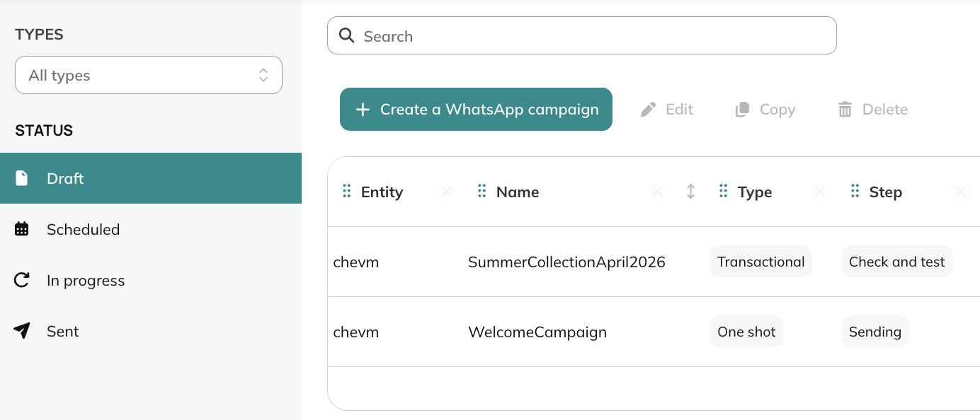 Create a WhatsApp campaign