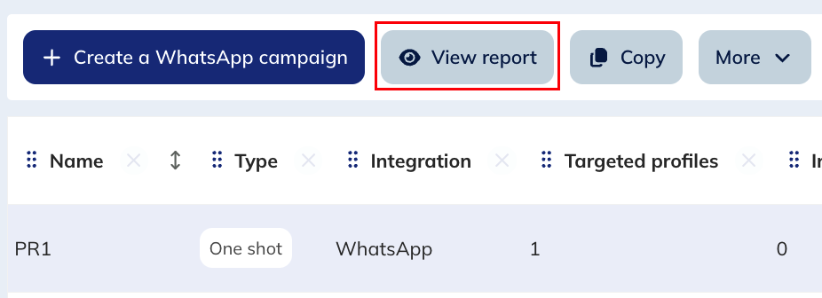 View report from campaign module