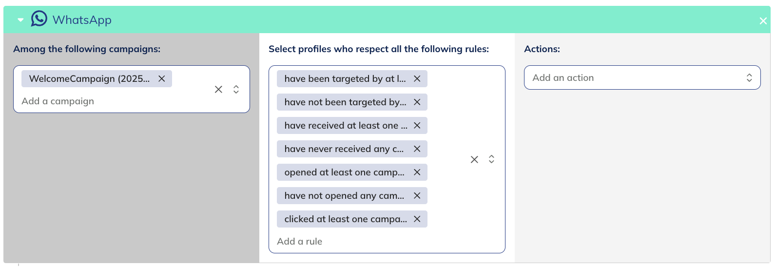 WhatsApp targeting module