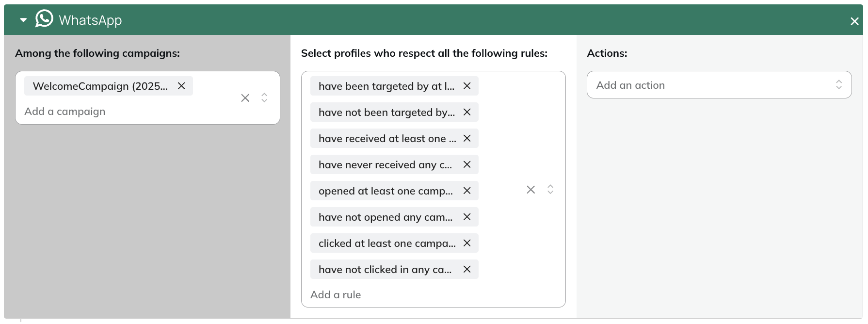 WhatsApp targeting module