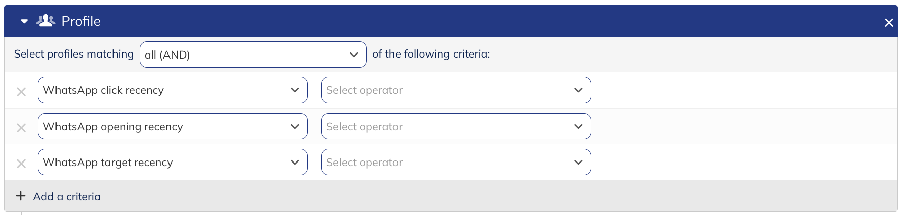 WhatsApp recency for targeting