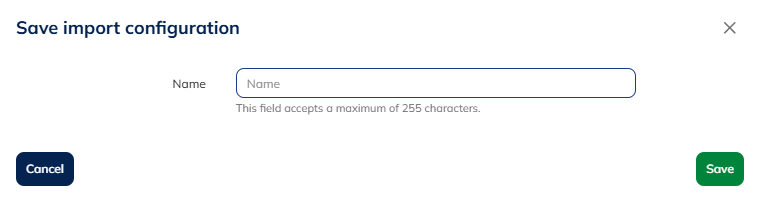 Name of the saved configuration