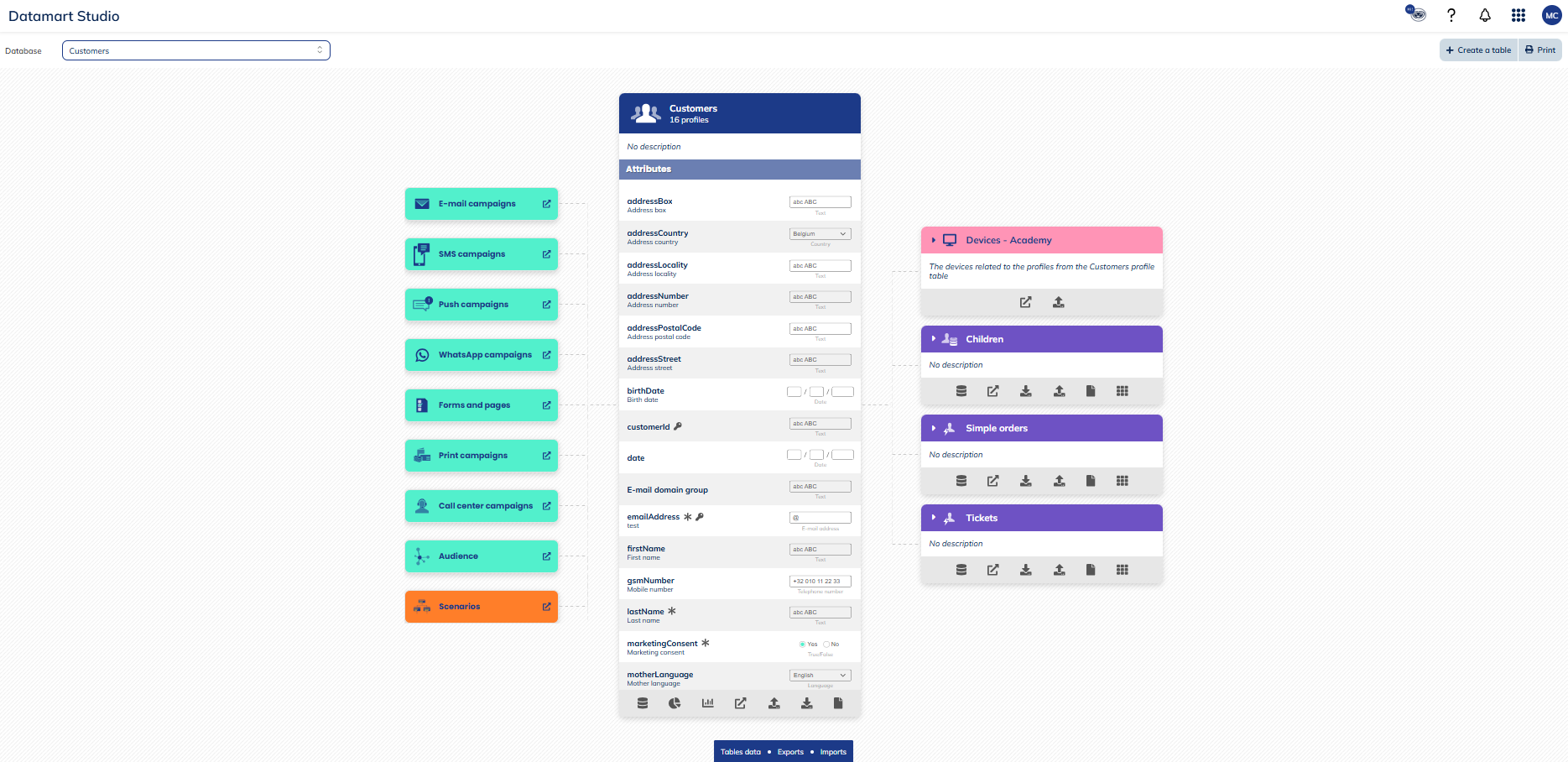 Datamart Studio overview